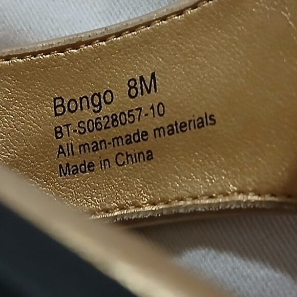 Wear Ever Bare Traps Bongo size 8M gold thong sandals bead and sequin accents - Picture 5 of 16